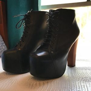 Black laced up Havana heels